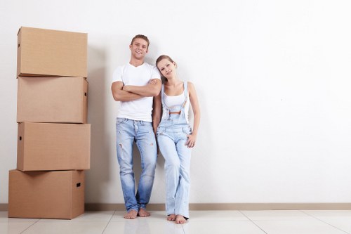 Moving boxes and furniture prepared for a Willesden removals service