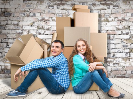 Organised relocation equipment and boxes for a Willesden house move