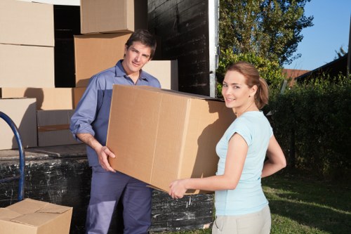 Local packing team preparing boxes for a Willesden relocation
